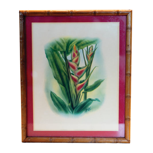 Heliconia - Vintage Hawaiian Airbrush by Ted Mundorff 1947