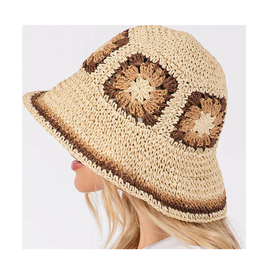 Floral Crochet Flower Bucket Hat