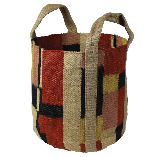 Kellan Tote, Jute, Random Squares