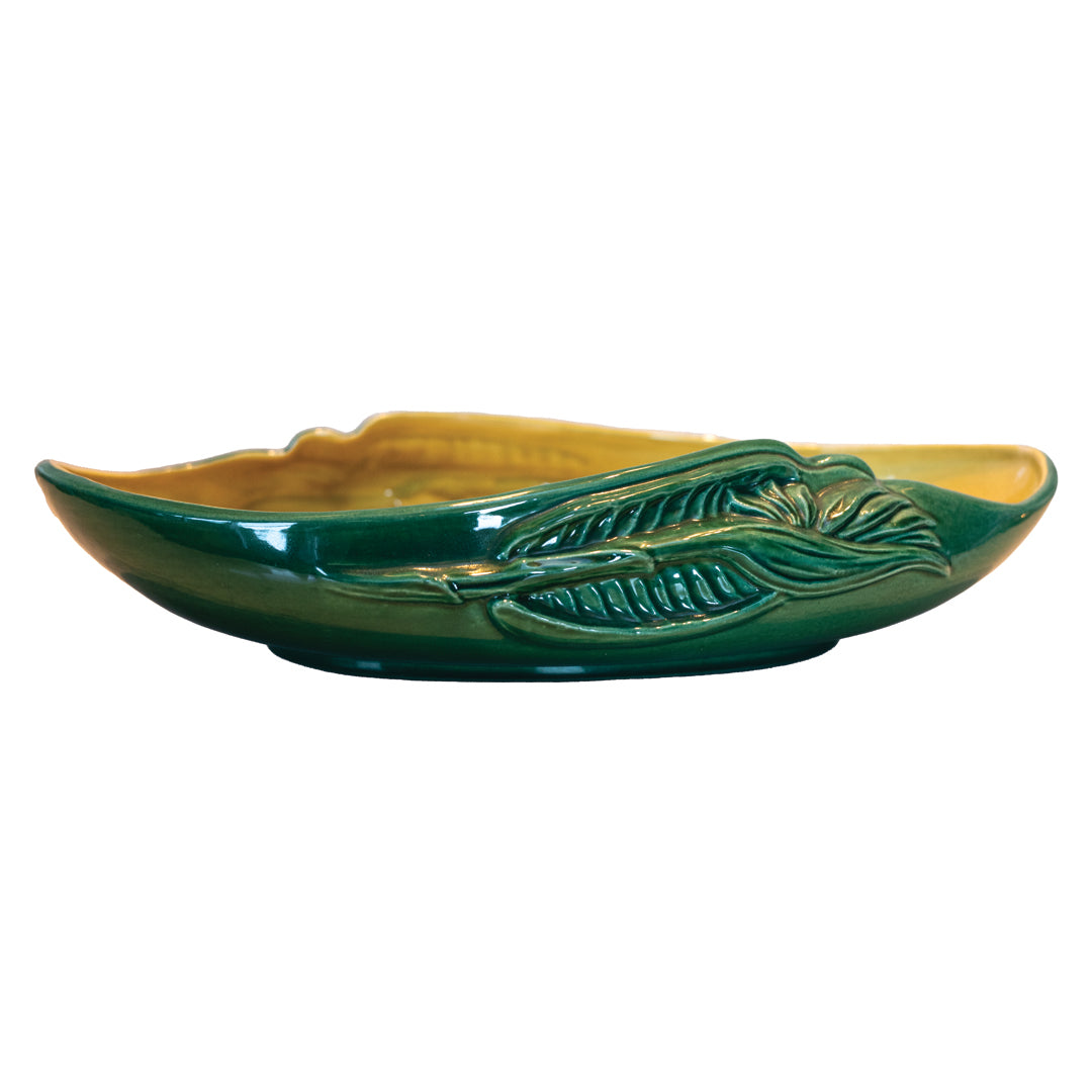 Green & yellow Bird of Paradise bowl