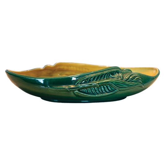 Green & yellow Bird of Paradise bowl