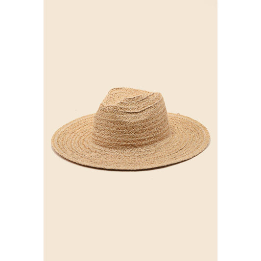 Straw Braid Flat Brim Sun Hat