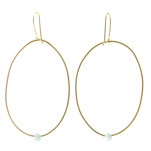 Lombok Organic Oval Earring - Aqua